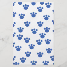 Animal Paw Print Pattern. Blue and White. Custom Flyer