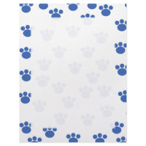 Animal Paw Print Pattern. Blue and White. Customized Letterhead