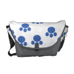 Animal Paw Print Pattern. Blue and White. Courier Bags