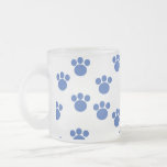 Animal Paw Print Pattern. Blue and White. Mugs