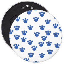 Animal Paw Print Pattern. Blue and White. Pin