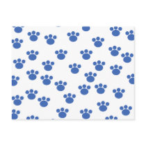 Animal Paw Print Pattern. Blue and White. Post Cards