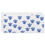 Animal Paw Print Pattern. Blue and White. Rack Card Template