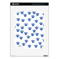 Animal Paw Print Pattern. Blue and White. Ipad 3 Skins