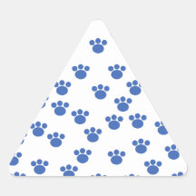 Animal Paw Print Pattern. Blue and White. Stickers
