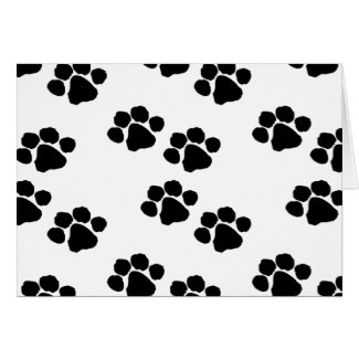 Pets Paw Prints Blank Note Cards