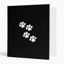 Animal Paw Prints 3 Ring Binder