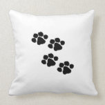Animal Paw Prints Throw Pillow