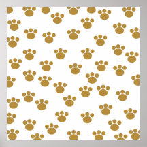 Animal Paw Prints. Brown and White Pattern.
