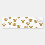 Animal Paw Prints. Brown and White Pattern. Bumper Stickers