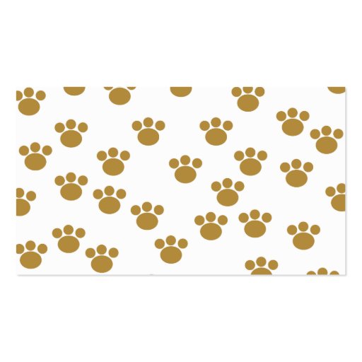 Animal Paw Prints. Brown and White Pattern. Business Card (back side)