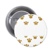 Animal Paw Prints. Brown and White Pattern. Buttons
