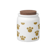 Animal Paw Prints. Brown and White Pattern. Candy Dishes