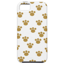 Animal Paw Prints. Brown and White Pattern. iPhone 5 Cover