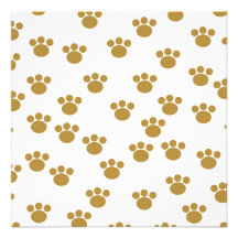Animal Paw Prints. Brown and White Pattern. Personalized Announcement