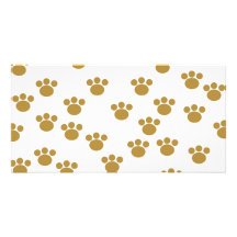 Animal Paw Prints. Brown and White Pattern. Photo Cards