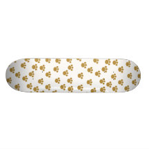 Animal Paw Prints. Brown and White Pattern. Skate Boards