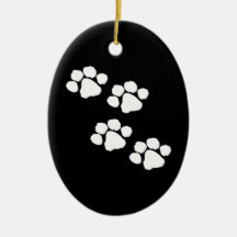 Animal Paw Prints Christmas Tree Ornaments