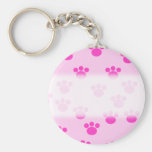 Animal Paw Prints. Light Pink and Bright Pink. Keychains