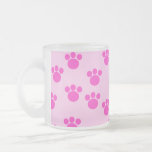 Animal Paw Prints. Light Pink and Bright Pink. Mug