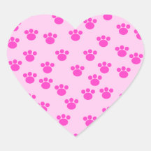 Animal Paw Prints. Light Pink and Bright Pink. Sticker