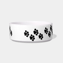 Animal Paw Prints Cat Bowls