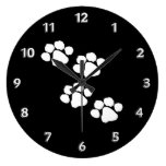Animal Paw Prints Round Wall Clock