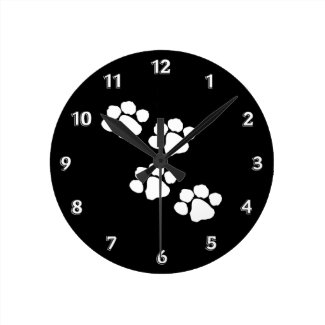 Animal Paw Prints Wallclock