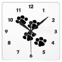 Animal Paw Prints Wallclocks