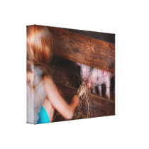Animal - Pig - Feeding piglets canvas prints