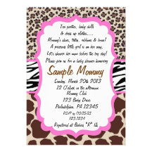 Animal Print Baby Shower Invitation