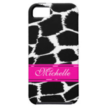 Animal print black, white & pink iphone 5 case
