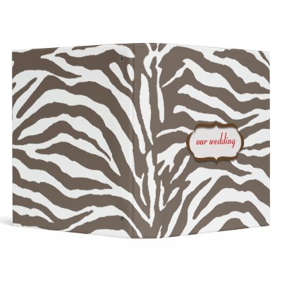 Animal print, brown zebra print 3 ring binders by fine_stationery