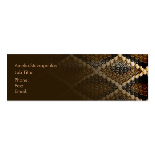 Animal Print business Card (back side)