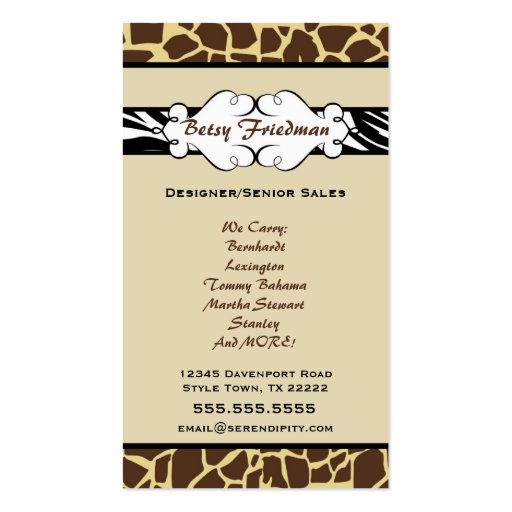 Animal Print Business Card