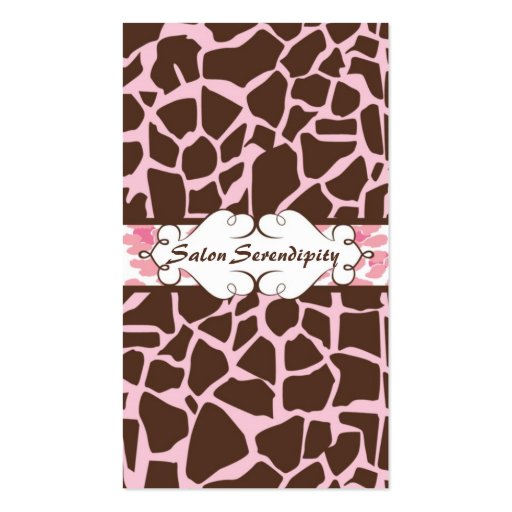 Animal Print Business Card: Pink (back side)