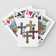 Animal Print Crosses Silver Texture Bicycle Card Decks