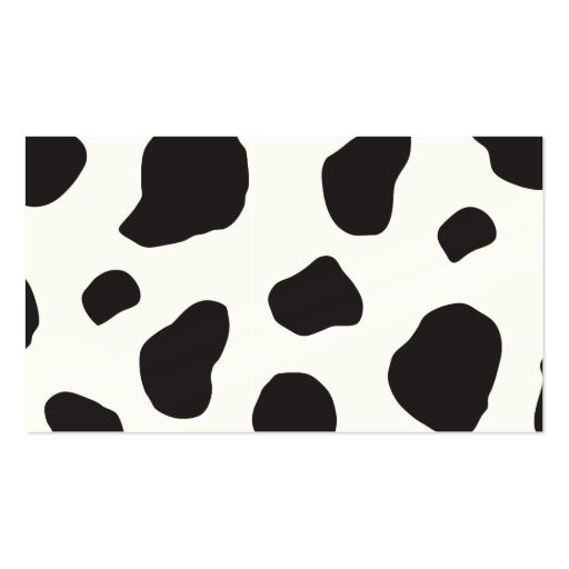 Animal Print Fur Skin Cow White Black Business Cards (back side)