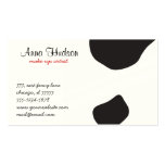 Animal Print Fur Skin Cow White Black Business Cards