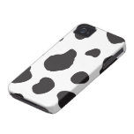 Animal Print Fur Skin Cow White, Black iPhone 4 Case-Mate Case