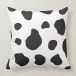 Animal Print Fur Skin Cow White, Black Pillows