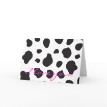 Animal Print Fur Skin Farm Cow Black White Greeting Card