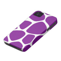 Animal Print Fur Skin Giraffe Purple, White iPhone 4 Cover