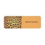 Animal Print Fur Skin Wild Cheetah Black Yellow Return Address Labels