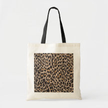 Animal Print Fur Skin Wild Leopard Brown Black Tote Bag