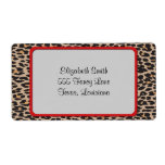 Animal Print Fur Skin Wild Leopard Brown Black Personalized Shipping Label