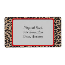 Animal Print Fur Skin Wild Leopard Brown Black Personalized Shipping Label