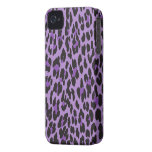 Animal Print Fur Skin Wild Leopard Purple Black iPhone 4 Cases