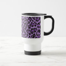 Animal Print Fur Skin Wild Leopard Purple Black Coffee Mugs