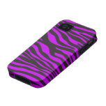 Animal Print Fur Skin Zebra Black Purple Case-Mate iPhone 4 Cases